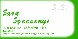sara szecsenyi business card